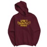 Sweat capuche Bordeaux / Jaune Bob's NoT Dead logotype